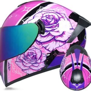 Full Face Motorcycle Helmet  Approved Motorbike Moped Street Bike Racing Crash Helmet, Men and Women
