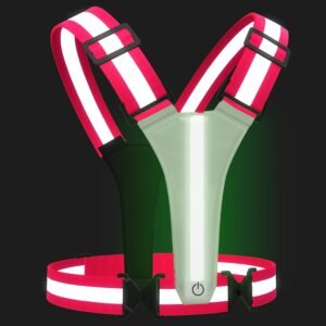 Reflective Vest Running Gear, 5 Colors Lights Up Running Vest Rechargeable for Night Walking Running Cycling Jogging, Adjustable Size for Men Women Kids
