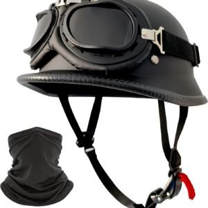 Motorcycle Helmet  Style Half Helmet Skull Cap Adult Men Women Half Shell Helmet, Approved Retro Half Face Helmet for Cruiser Scooter  (M)