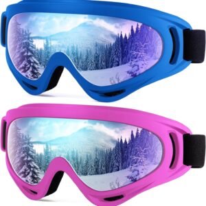 2-Pack Kids Ski Goggles, Snowboard Goggles for Adult Youth Teens Boys & Girls, Winter Snow Sports Goggles